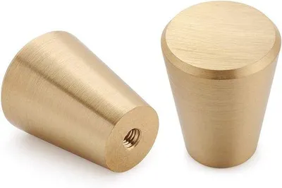 Produktbild von 10 goldene Messing-Kastknoppen kegelstumpff