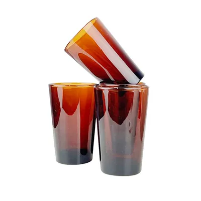 Produktbild von Wassergläser 70's 4 Stück Amber Ø 9 x H 14 cm 400 ml Glas