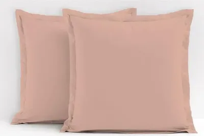 Imagen del producto de Fundas de cojín, 63 x 63 cm, pack de 2, color rosa pastel, 100% algodón, LOVELY HOME LH71620
