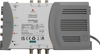 Productafbeelding van Triax multiswitch 4SAT+1 terrestrische ingang, 6 uitgangen, TMS/CKR, 5x6 S (318601)