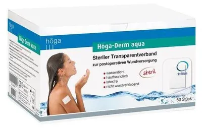 Produktbild von Höga-Derm aqua 9x10cm, steriler Transparentverband mit Wundauflage 50 St