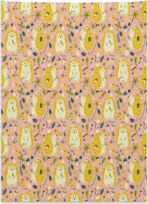 Produktbild von Abakuhaus Igel Wandteppich, Kleines Waldtier aus Weiches Mikrofaser Stoff Kein Verblassen Klare Farben Waschbar, 110 x 150 cm, Mehrfarbig