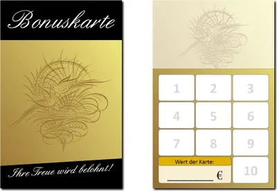 Produktbild von 250 Stück Bonuskarten Neutral Wellness Feng Shui (BOK-420) mit 10 Stempelfeldern Treuekarten Massage Beauty