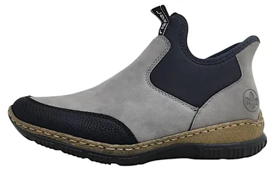 Imagen del producto de Botas de mujer Rieker, estilo botín, color gris, para uso diario