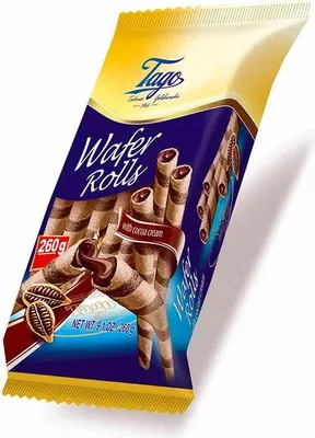 Produktbild von Tago Rurki waflowe Waffelröllchen mit Kakaocremefüllung 260g