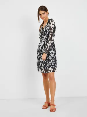 Produktbild von Orsay Weiß-Schwarzes gemustertes Damenkleid DP-3547207__XS