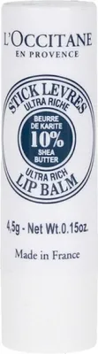 Productafbeelding van L'Occitane Shea Butter Ultra Rich, Lippenbalsem, Kleurloos, Unisex, Geschikt voor droge huid, Geschikt voor alle huidtypes, Bevat bijenwas, Bevat sheaboter, Voedend, Verzachtend