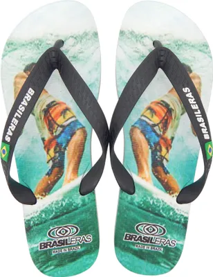 Produktbild von BRASILERAS Herren Zehensandalen mit rutschfester Sohle bequem schuhe strand/schwimmbad/stadt schwarz schwarz 43/44 EU - UBCLAPRM19