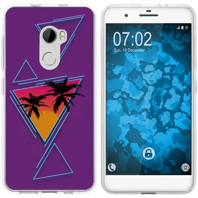 Produktbild von PhoneNatic Case kompatibel mit HTC One X10 Silikon-Hülle Retro Wave Palmen M3