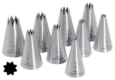 Produktbild von Sterntüllensatz, 9er Set, Edelstahl, 4-15 mm Ø, fugenlos