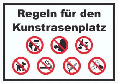 Produktbild von Schild Regeln Kunstrasenplatz A4 (210x297mm)