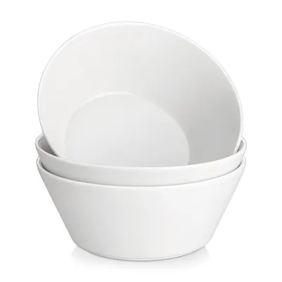 Obrázek produktu pro 3dílná sada porcelánových misek: mísa na těstoviny, polévkové misky, salátová mísa, sada misek, bílá
