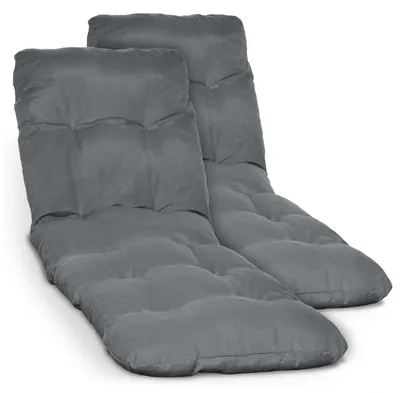 Immagine prodotto di Beautissu 2X Rivestimento per sdraio Deckchair Flair RL, 190x60x8 cm, grigio grafite