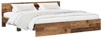 Produktbild von Bettgestell mit Kopfteil Altholz 200 x 200 cm Holzwerkstoff