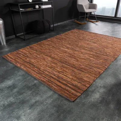 Obrázek produktu pro Koberec z pravé kůže PURE 230x160cm hnědý z kůže a konopí
