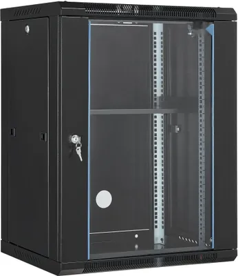 Zdjęcie produktu dla szafa sieciowa 15U Szafa serwerowa 457,2 mm do montażu naściennego, czarna - Szafa serwerowa Rackmount do bezpiecznego przechowywania serwerów - Idealna do biur i centrów danych
