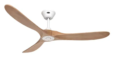 Zdjęcie produktu dla Energooszczędny wentylator sufitowy z pilotem Eco Genuino biały matowy / średni dąb 152 cm