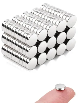 Image de 150 aimants puissants de 6 x 2 mm, pour tableaux magnétiques, réfrigérateurs et projets de bricolage.