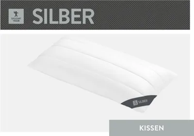 Produktbild von Spessarttraum Faserkissen Silber Füllung: 100% Polyester Bezug: 100% Baumwolle Größe 40 x 80  cm Bezug ungesteppt