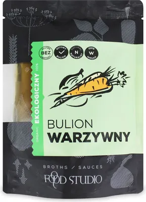 Zdjęcie produktu dla BULION WARZYWNY W PŁYNIE BEZGLUTENOWY350 ml - FOOD STUDIO