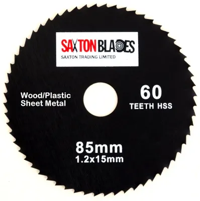 Produktbild von HSS-Kreissägeblatt, 85 mm x 60 Zähne, für das Schneiden von Holz und Kunststoff