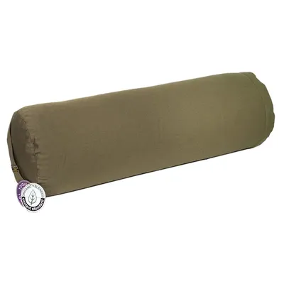 Zdjęcie produktu dla Okrągły wałek z bawełny organicznej w kolorze oliwkowym (ocs) - 60x16cm; ±2300 G