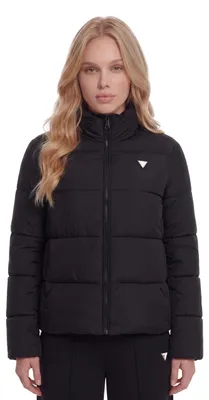 Productafbeelding van GUESS dames gewatteerde jas Claudia, lichtgewicht pufferjas, zwart