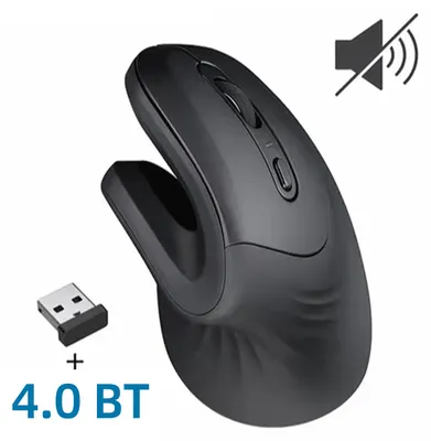 Produktbild von 2,4 G kabellose vertikale Maus, universell für Büro und Gaming/optischer Motor/Ergonomie/3-stufig einstellbare DPI/eingebauter Lithium-Akku, schwarz