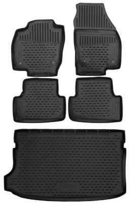 Produktbild von Gummi Kofferraumwanne + Fußmatten Set für VW T-Cross, Bj. 2018-
