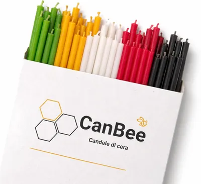 Immagine prodotto di Candele Dunne in cera d'api naturale, confezione da 50 pezzi, 5 colori, 16 cm x Ø 5 mm – durata di circa 40 minuti, stoppino in cotone, candele a bassa emissione di fumo, ideali per la meditazione