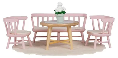Produktbild von Lundby Spielzeug-Esstisch mit Platz für 4 Personen (rosa/Holz)