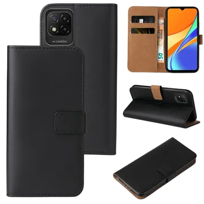 Produktbild von Handyhülle für Xiaomi Redmi 9C Klapphülle Bookcase Flip Cover Hülle Handy Tasche Etui Farbe: Schwarz