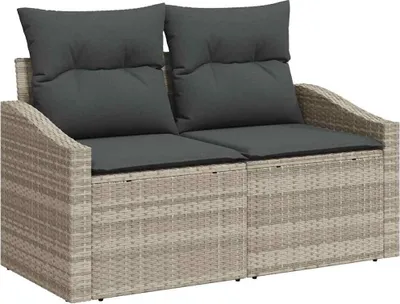Produktbild von vidaXL Garten-Sofa mit Kissen 123 x 62 x 69 cm Poly-Rattan
