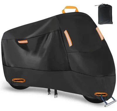 Obrázek produktu pro Voděodolný kryt na motorku XXXL 265x105x125 cm, odolný polyester, ochrana za každého počasí pro motocykly a elektrokola