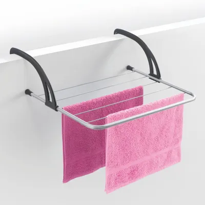 Produktbild von Metaltex Favonio Heizkörper Balkon Wäscheständer 3 m Wäscheleine Silber Schwarz