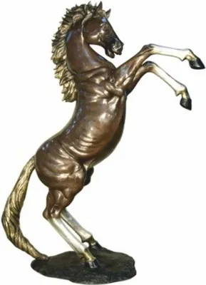 Produktbild von Casa Padrino Luxus XXL Garten Deko Bronze Skulptur Pferd Linke Seite Braun / Gold H. 307 cm