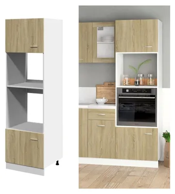 Produktbild von Mikrowellenumbauschrank Sonoma-Eiche 60x57x207 cm Holzwerkstoff