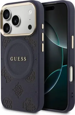 Zdjęcie produktu dla Etui Guess Peony Hot Stamp Magsafe Do Iphone 17 Pro Niebieski