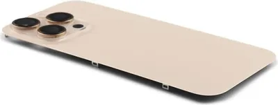 Produktbild von Original Pulled Akkudeckel Backcover Inkl. Kameralinse & Wireless Charging Desert Titanium Gold für iPhone 16 Pro & Werkzeug