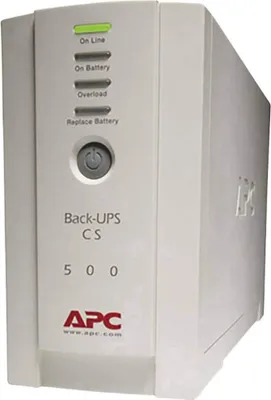 Produktbild von APC BK500EI, 500 VA, 300 W, 300 J, Plombierte Bleisäure (VRLA), 13,9 min, 2,4 min
