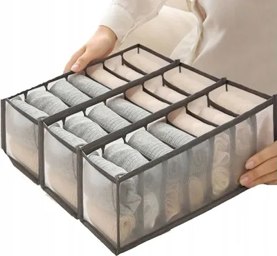 Produktbild von ORGANIZER BEHÄLTER FÜR SOCKEN UNTERWÄSCHE SCHRÄNKE 3er Set