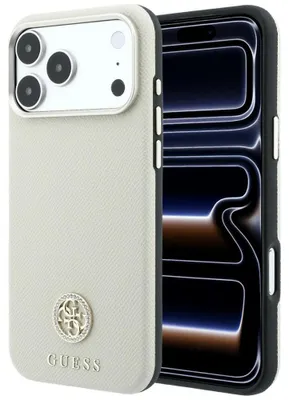 Obrázek produktu pro Pouzdro Guess Grained Round pro iPhone 18 Pro Max / 17 Pro Max, béžové barvy