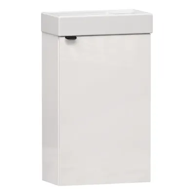 Produktbild von Waschtisch mit Unterschrank GIZO 40 cm Weiß Hochglanz hängend Badmöbel Set