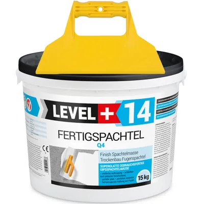 Obrázek produktu pro Sada hotové vyhlazovací hmoty bílé L+14 - 15 kg + plastový vyhlazovací tmel LEVEL+