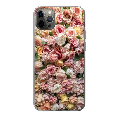 Produktbild von MuchoWow® Handyhülle Schutzhülle Hülle für iPhone 13 Pro Max Rosen - Farben - Wand Silikon Softcase Handy Hülle - Mobiltelefon