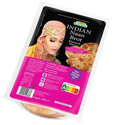 Image de Mestemacher Pain Indian Naan classique blé prêt à cuire 240g
