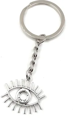 Produktbild von Onwomania Schlüsselanhänger - "Auge Wimpern Ring" - Metall Glücksbringer ideal als Geschenk z.B. für den besten Freund, die beste Freundin, Mama