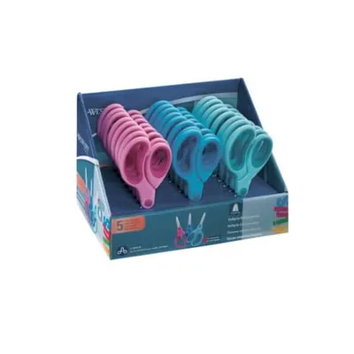 Produktbild von Bastelschere Westcott Kids Softgrip, 13 cm, spitz, Rechts-/Linkshänderausführung sortiert