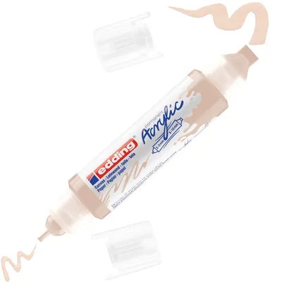 Produktbild von Edding 5400 Acryl 3D Double Liner, Beige, Beige, Weiß, Fein / Extradick, 2 mm, 1 cm, Tinte auf Wasserbasis