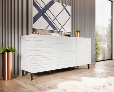 Produktbild von Kommode NOVA 155 cm WEIß MATT Sideboard Highboard Schrank